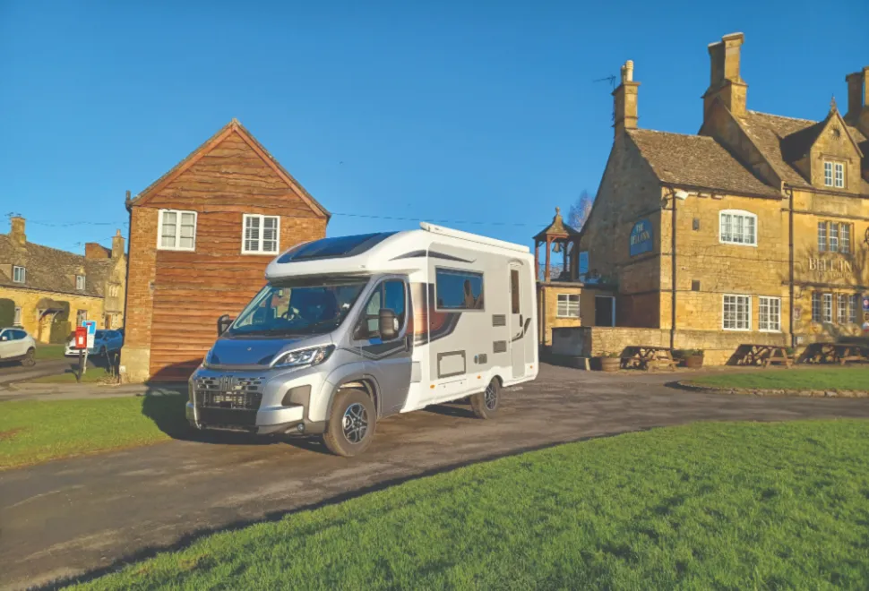 The exterior of the 2025 Auto-Sleeper Broadway EK TB LP motorhome on a Series 10 Fiat Ducato
