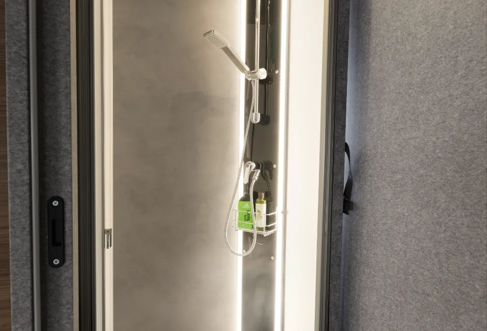 Dethleffs Trend I 7057 EBL 2025 A-class shower with backlit panel