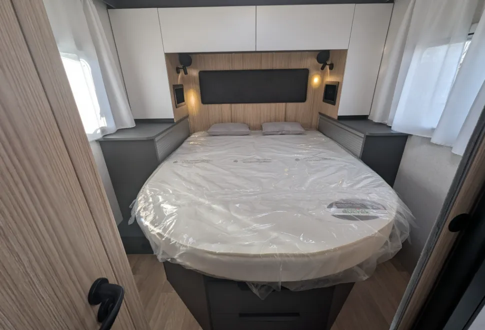 Island bed in its lowest setting - the electric raising feature is optional