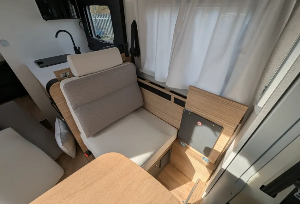 The nearside travel seat is the better of the two rear travel seat options