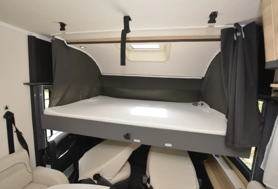 The drop-down bed inside the Itineo SBD700