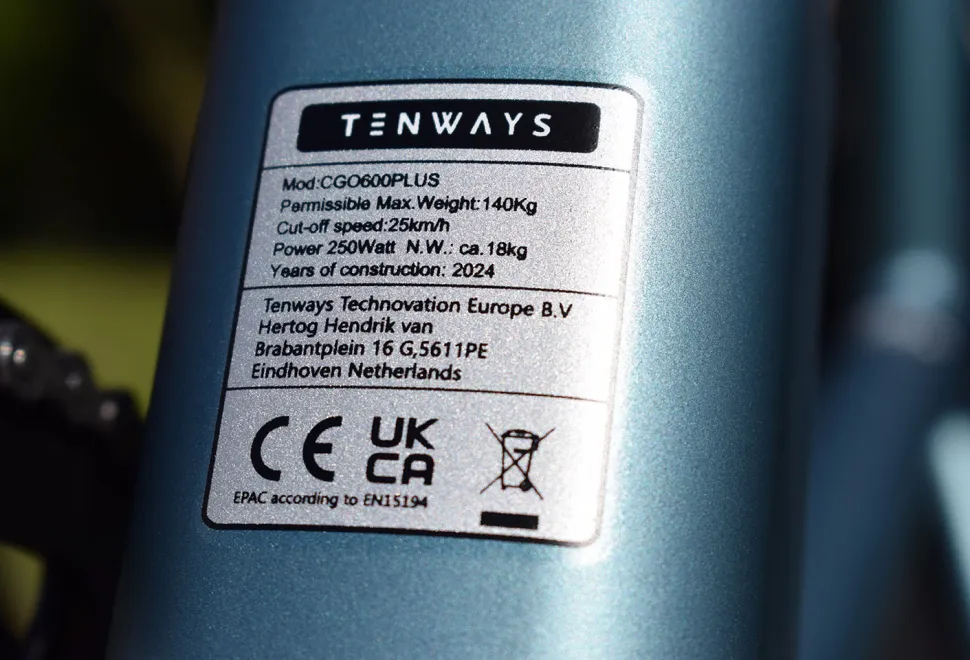 Tenways battery with EN 15194 certification