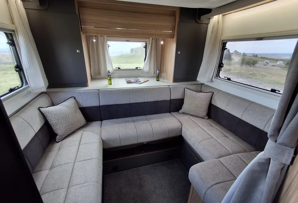 The lounge inside the Bailey Adamo XL-DL motorhome