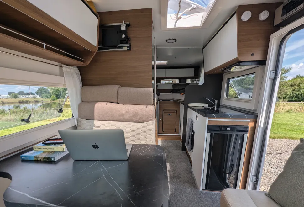 Benimar Tessoro T861 interior looking backwards from the cab
