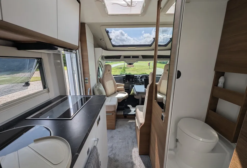 Benimar Tessoro T861 interior looking forwards from the beds