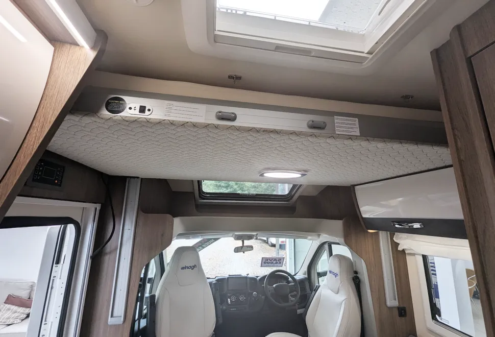 Elnagh Baron 530 interior showing front drop-down bed