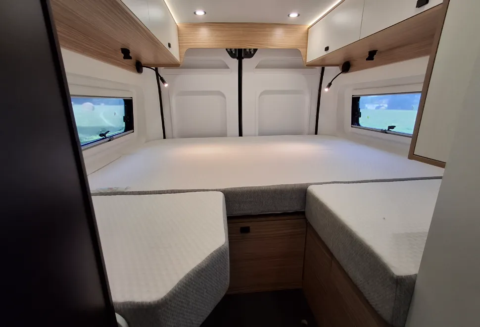 The bedroom inside the Pilote Vega V630J