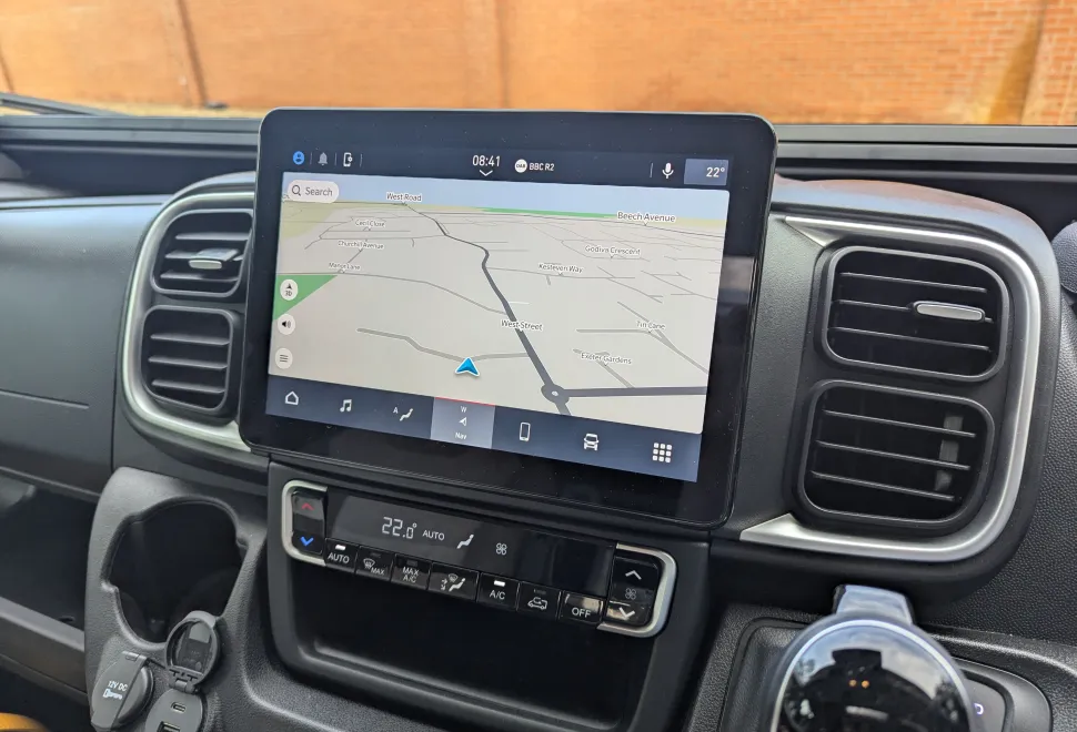 The dashboard inside the Auto-Sleeper Nuevo EK Plus