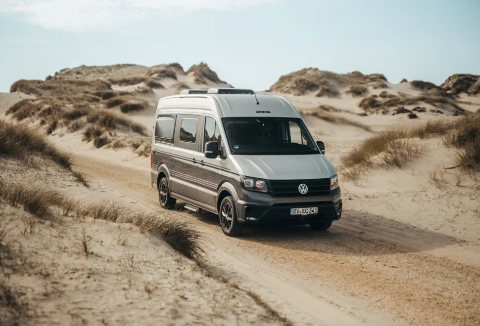 Eriba Car campervan on the beach