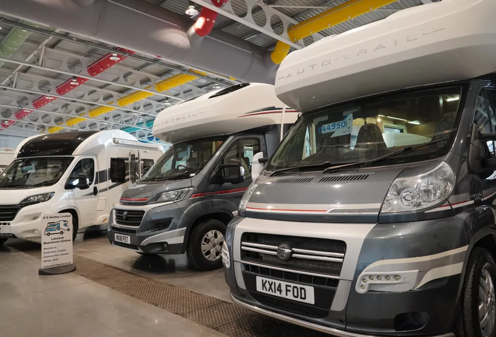 A variety of motorhomes available at the Yorkshire show