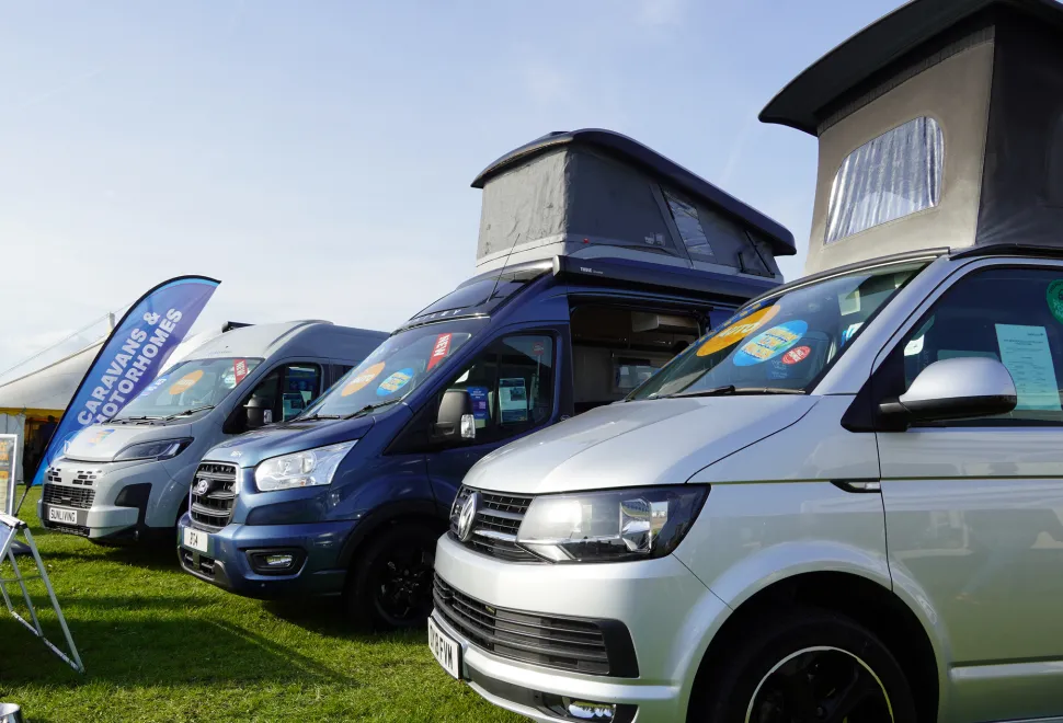 New and used campervans for sale at the Lincoln show. 