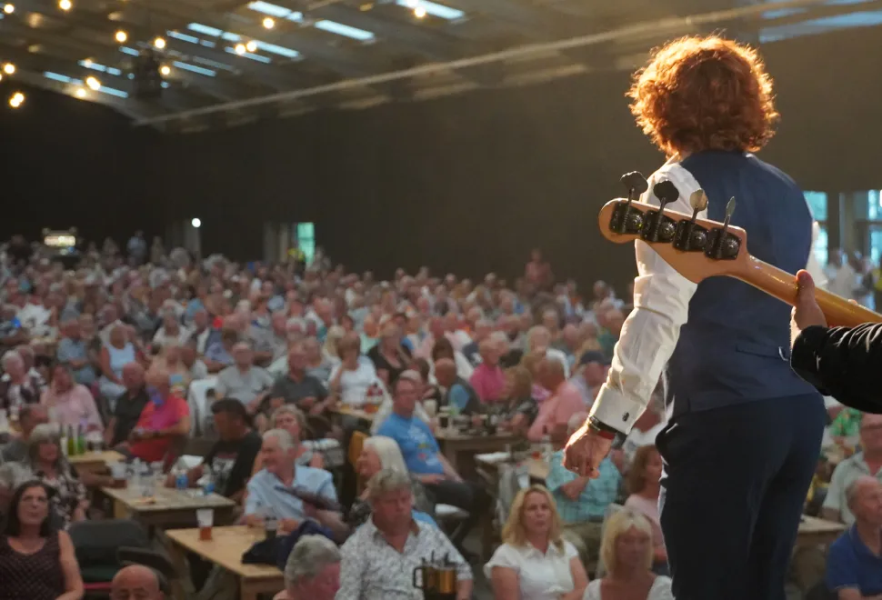 Campers enjoying the live entertainment at the East Midlands show