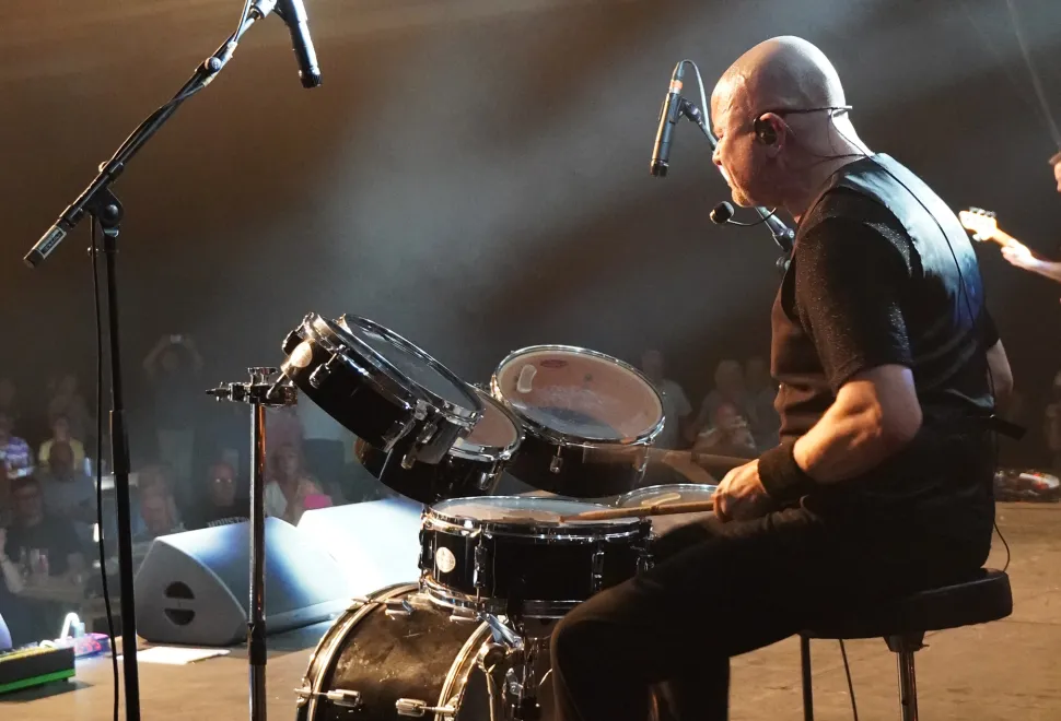 On the drums!