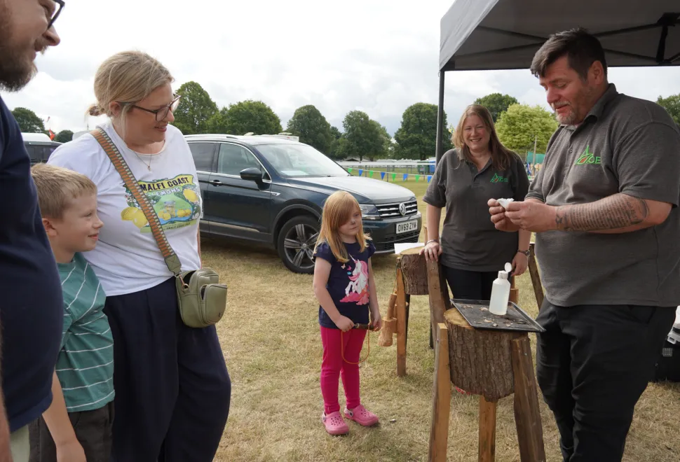 Bushcraft techniques is always a popular activity at the Norfolk show