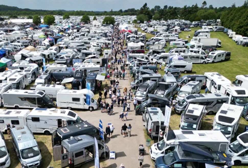 Packed trade area, under the Shepton sun