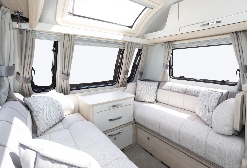 The Elddis Crusader Shamal has a cozy and welcoming lounge