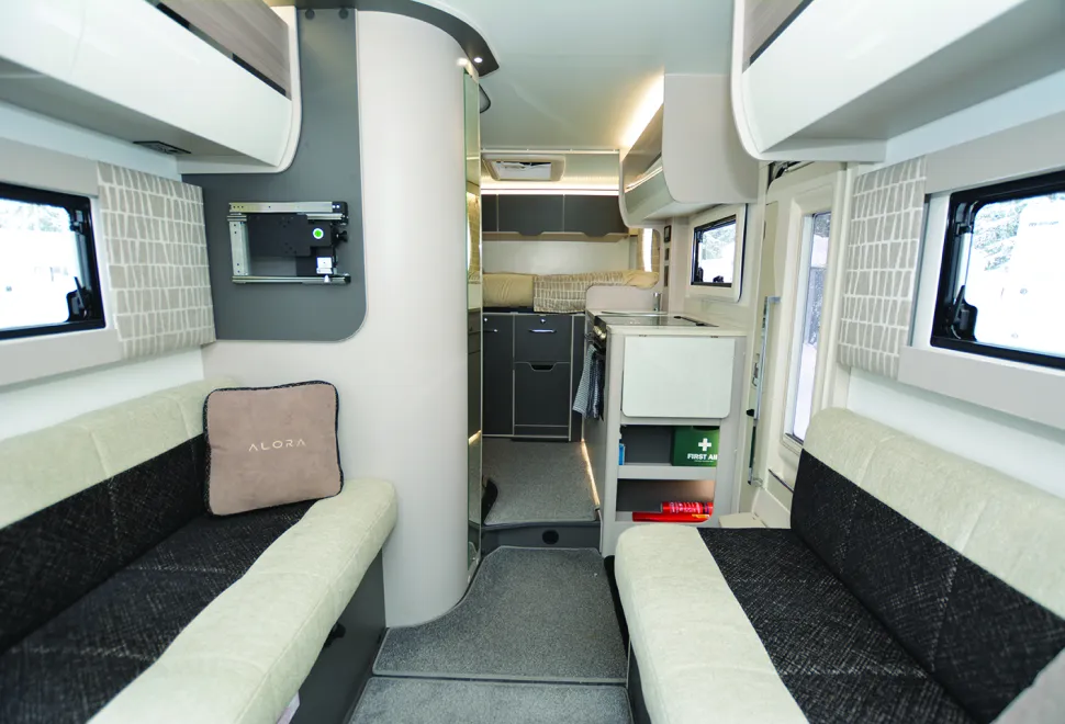 Bailey Alora 69-4S motorhome looking rearwards