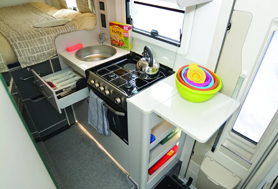 Bailey Alora 69-4S motorhome kitchen