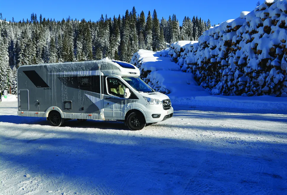 Bailey Alora 69-4S motorhome on snow
