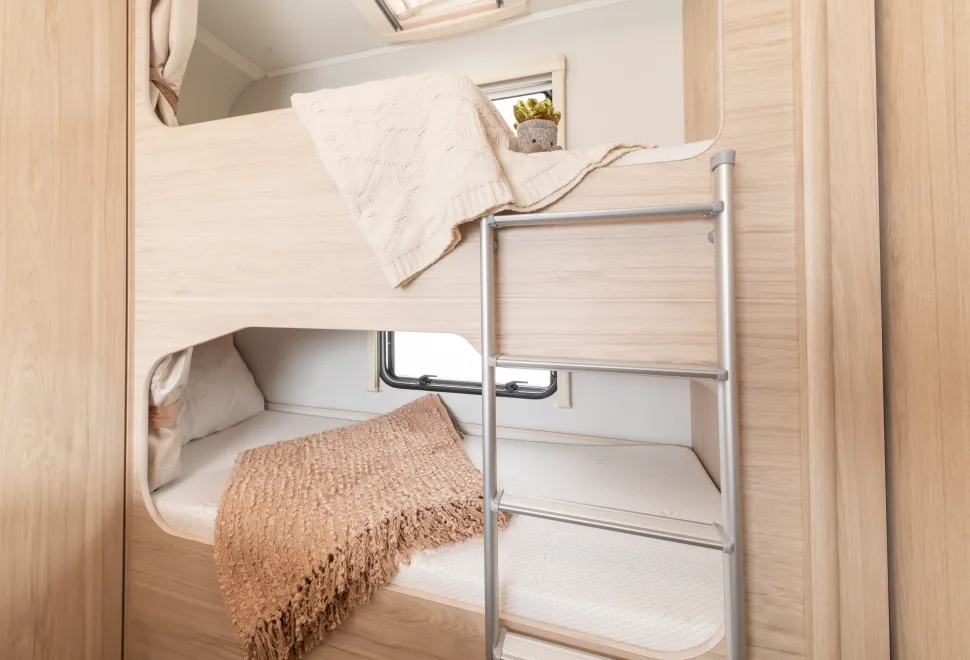 The bedroom inside the Elddis Whirlwind 868