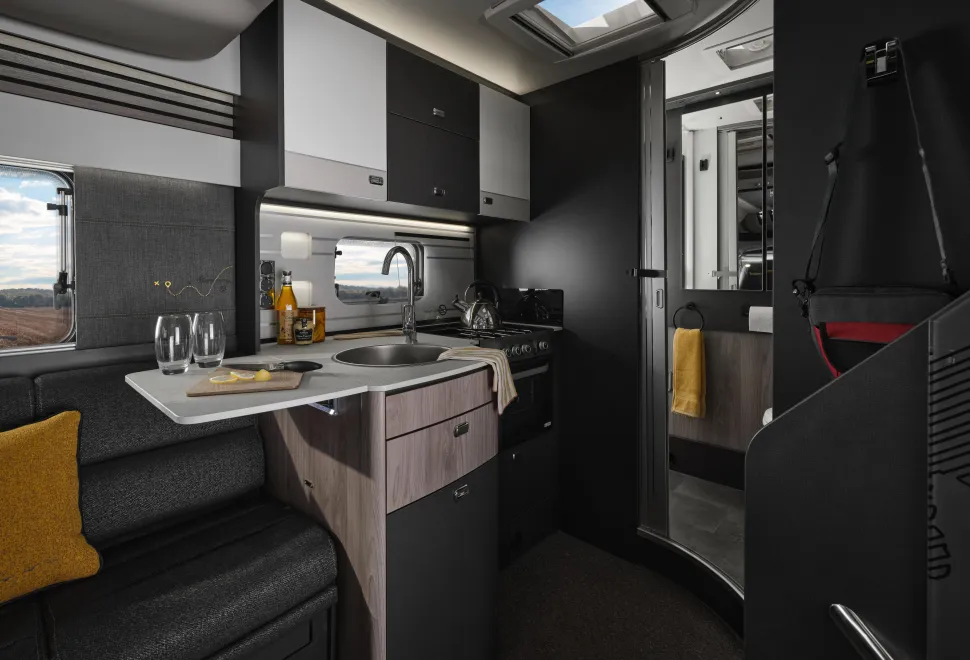 The kitchen inside Swift Trekker 540
