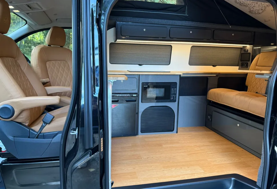 Inside a Woodstock Campervan