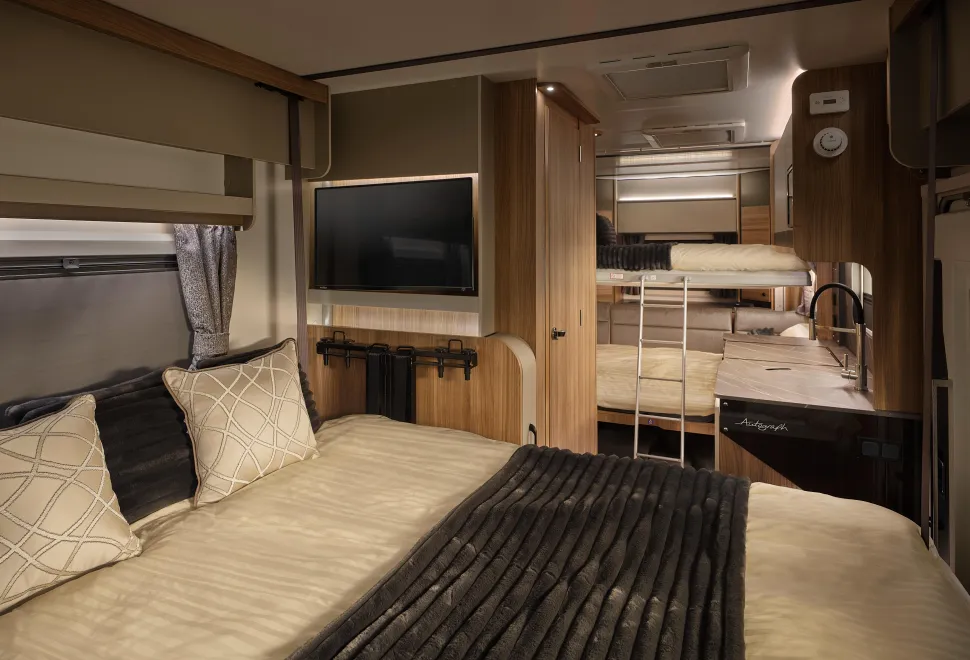 The bedroom inside the Bailey Autograph 81