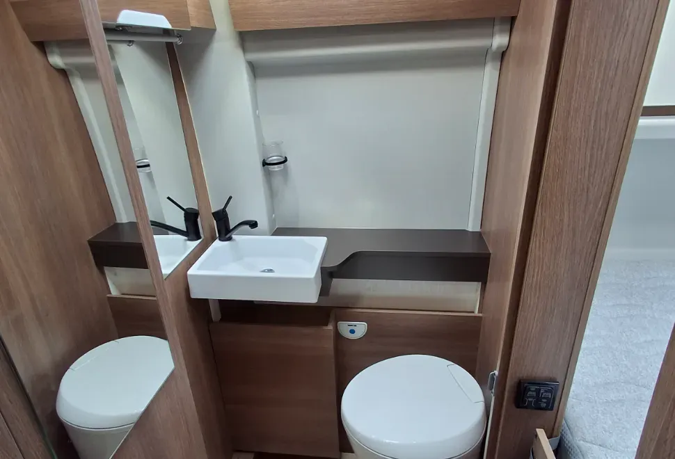 The washroom inside the Dreamer Select D55 20th Anniversary campervan
