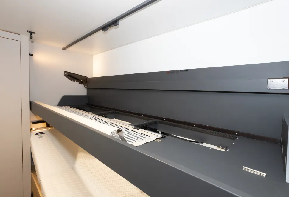 The bunk in its lowered position