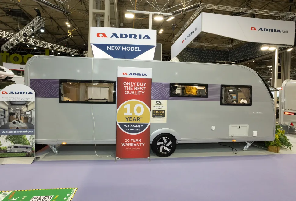 The Adria Adora Tiber, pictured at its unveiling at the NEC