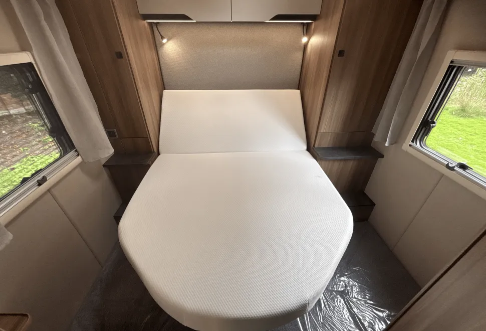 The bed inside the Auto-Trail Imala 730