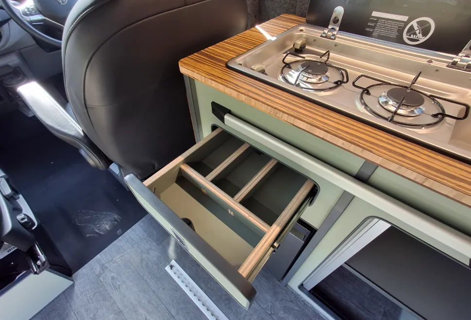 OXCampers Sennen campervan kitchen