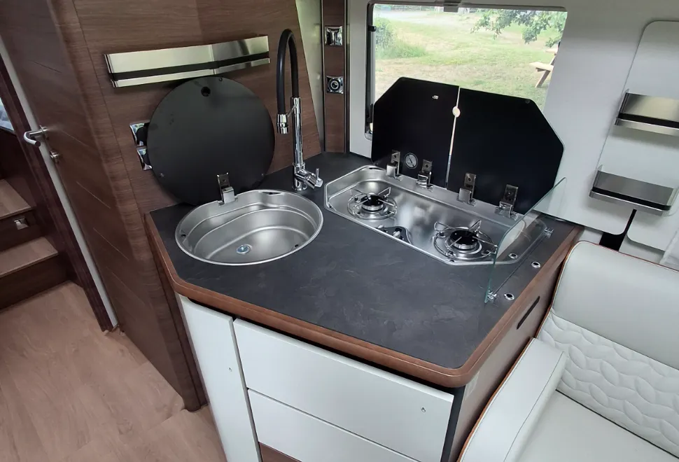 Rapido 8066dF motorhome kitchen