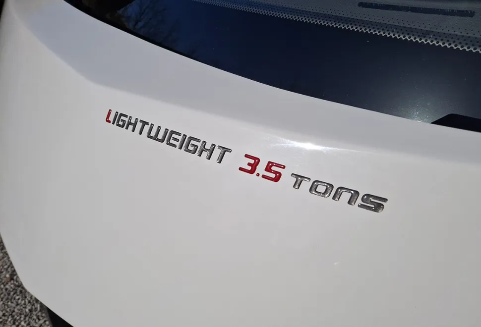 This Malibu is rated at 3.5 tonnes as shown by the badge on the bonnet