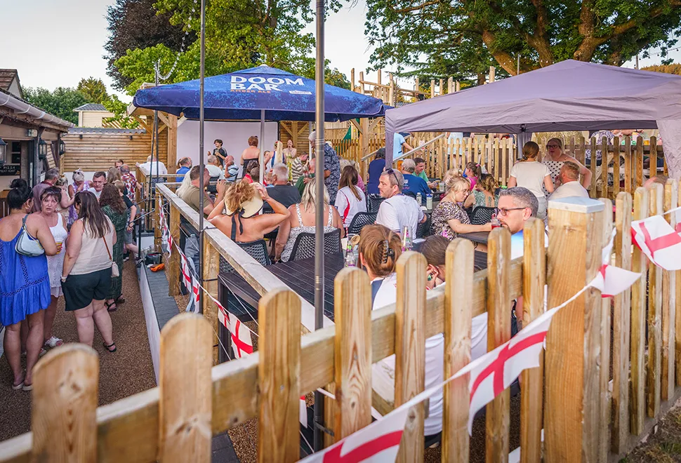 The busy bar at the 90th celebrations