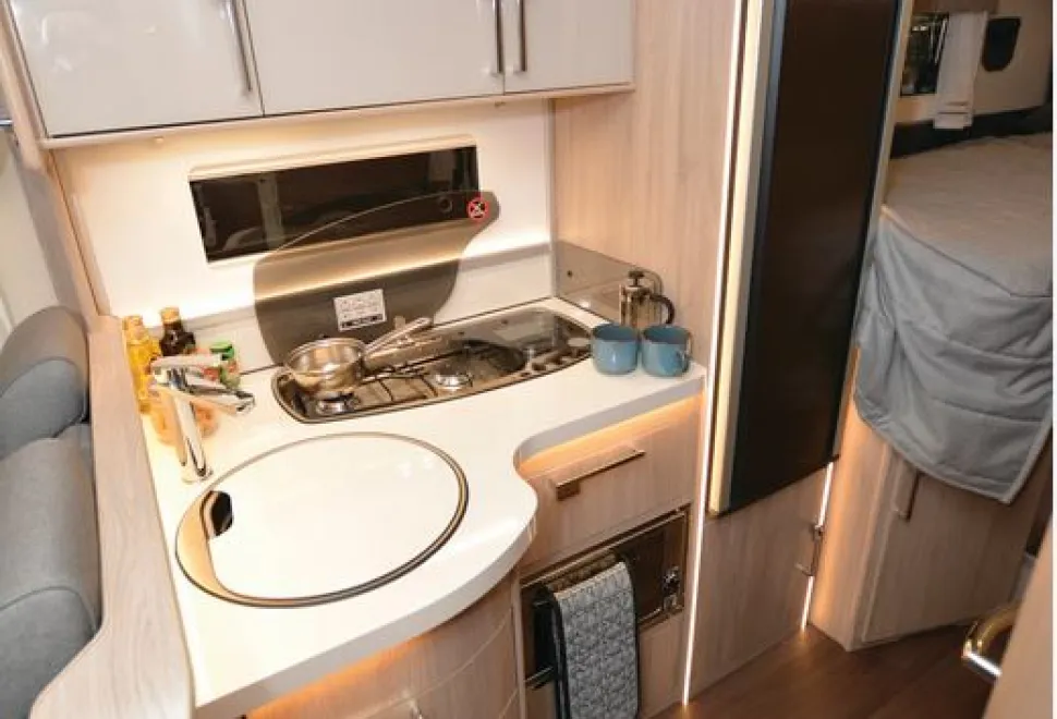 Coachman Travel Master Sportivo 565 low-profile motorhome kitchen