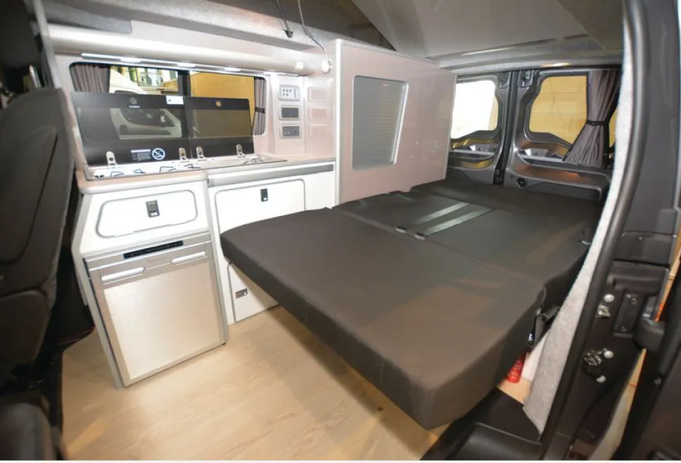 Orange Campers Micro Camper rising roof campervan interior