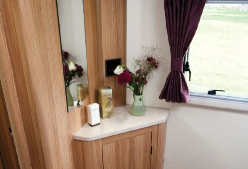 rhp_The triangular dressing table has sockets for the Avtex television that comes with every Unicorn 2