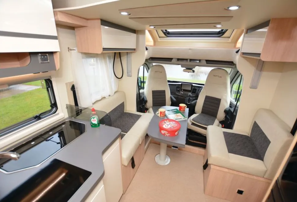 The Giottiline Siena 397 low-profile motorhome interior
