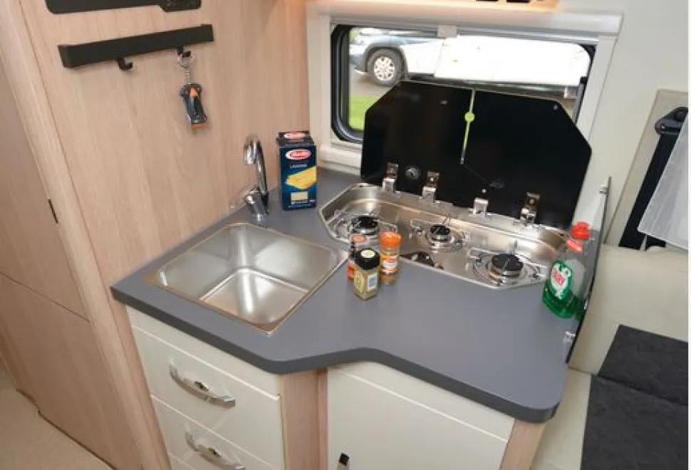 The Giottiline Siena 397 low-profile motorhome kitchen