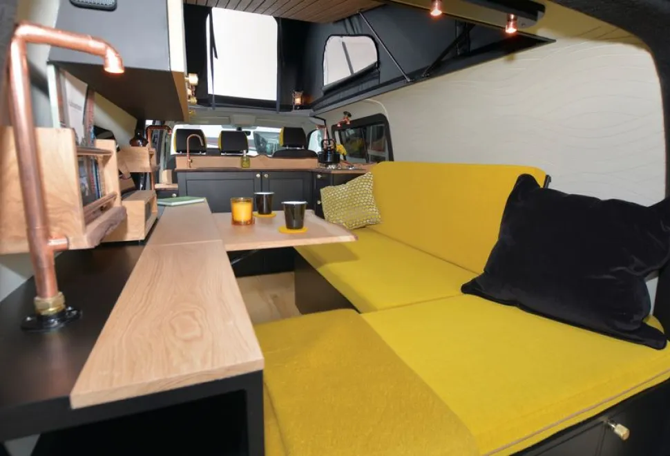 Brown Bid & Co Sully rising roof campervan interior