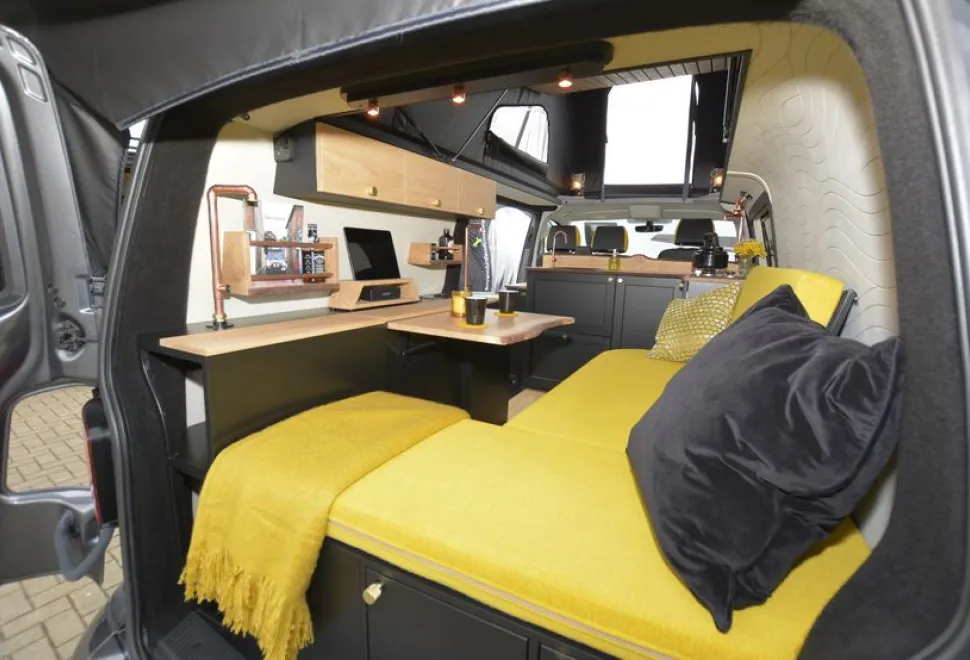 Brown Bid & Co Sully rising roof campervan rear view