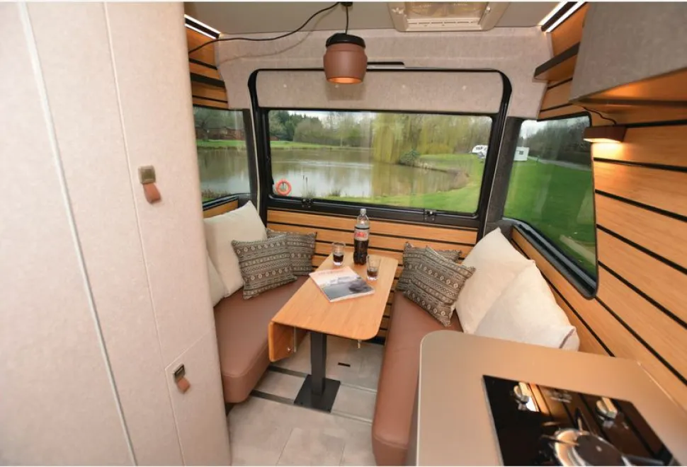Hymer Venture S rising roof motorhome lounge