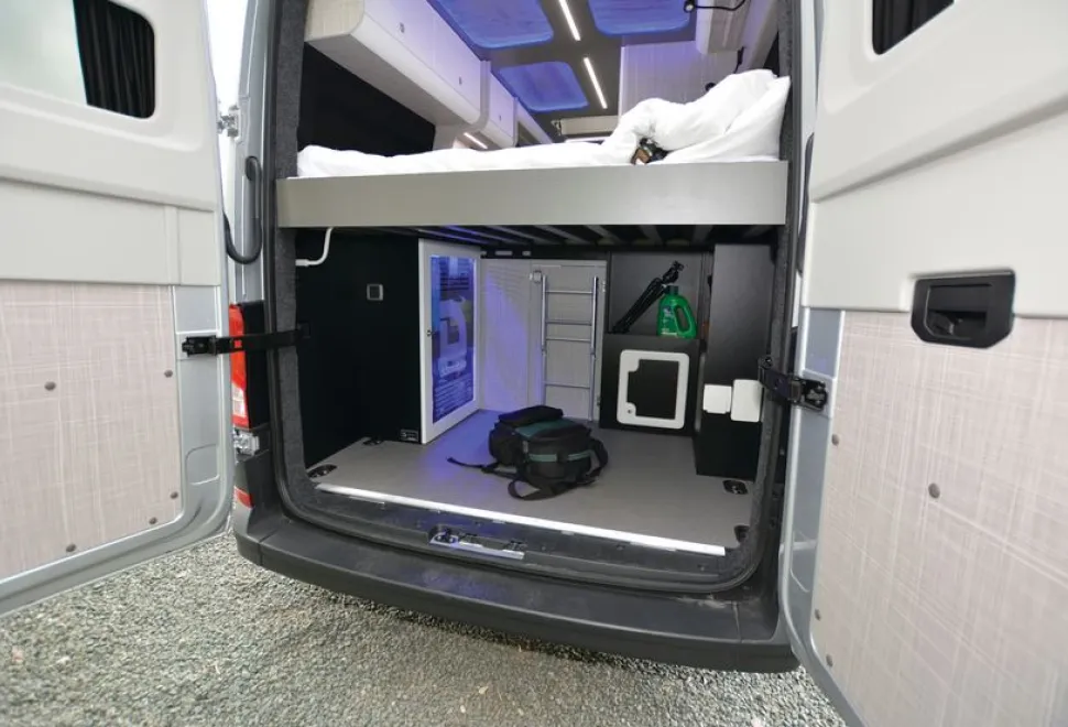The Dormobile Ballintrae high-top rising roof campervan rear