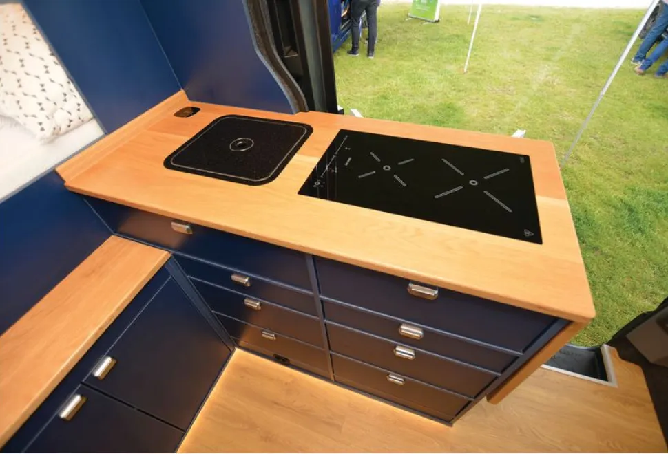 Knights Custom Prestige XL high-top campervan kitchen