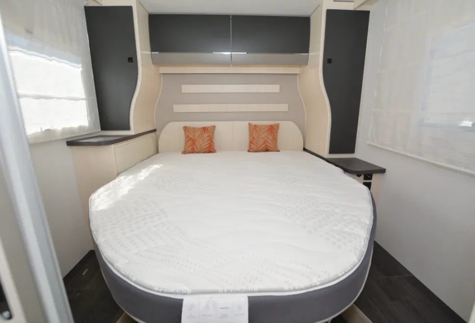 The Chausson Titanium Ultimate 788 low-profile motorhome bedroom