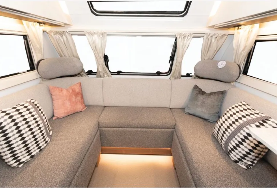 The Adria Alpina Colorado twin-axle caravan lounge (photo courtesy of Richard Chapman)