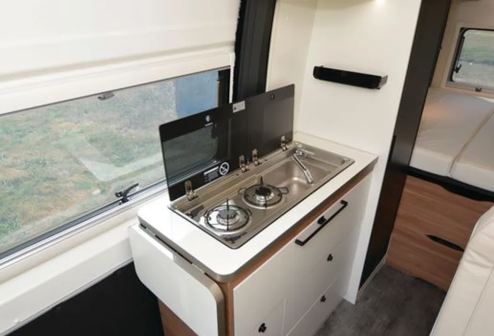 Pilote V600G X-Edition high-top campervan kitchen