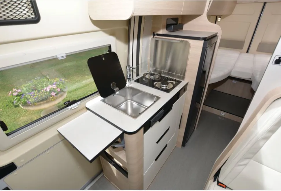 The Rapido Van V68 high-top campervan kitchen