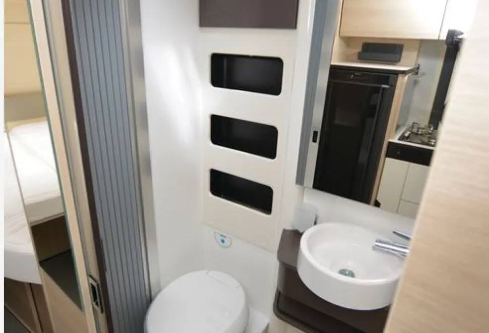 The Rapido Van V68 high-top campervan washroom